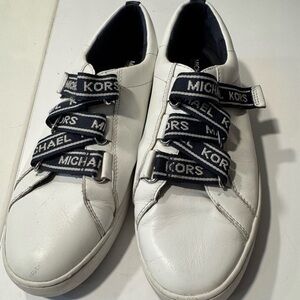 Michael Kors Navy and White Logo Sneakers